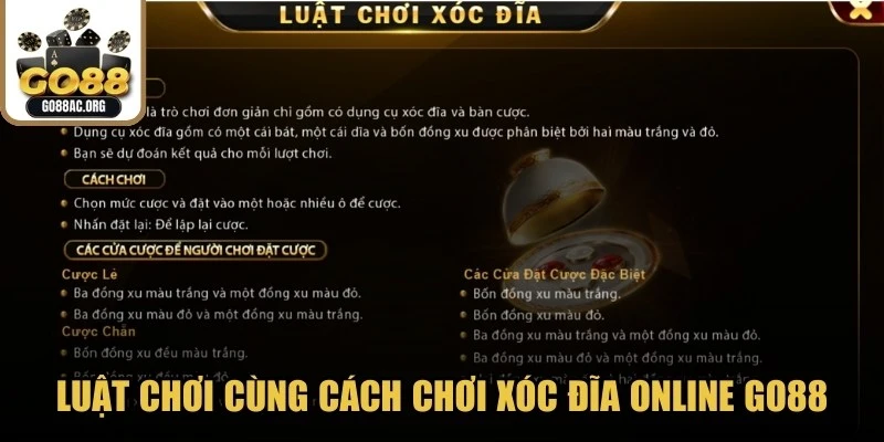 Luật chơi cùng cách chơi xóc đĩa online Go88